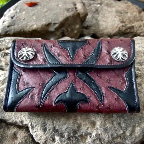 Travis Walker Vintage 90's Exotic Leathers Wallet Cross Design - Picture 16 of 16